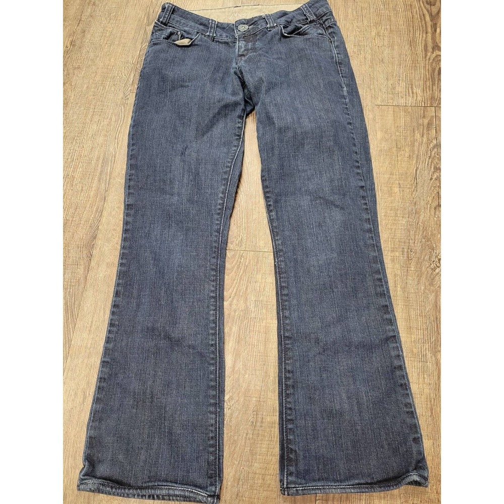 Marlow Womens Straight Leg Dark Wash Flare Denim Jeans Size 26 Short